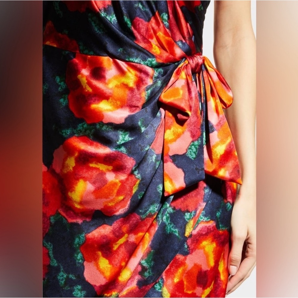 Cinq à Sept Red and Pink Floral Mini Dress - Picture 5 of 13